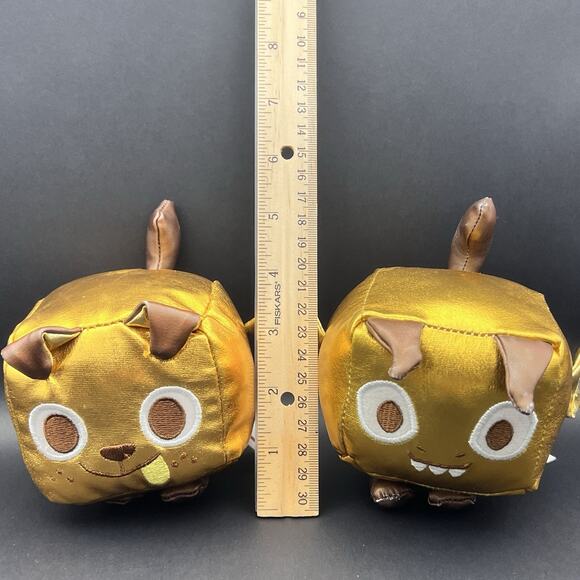 Pet Simulator Roxie Gold Dog & Gold Metallic Luna Dragon Plushies Toys EUC - Picture 9 of 12